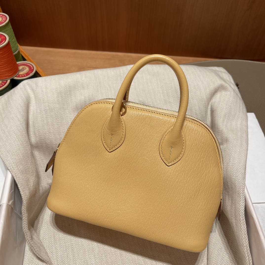 에르메스 미니 볼리드18 옐로우 금장 염소가죽